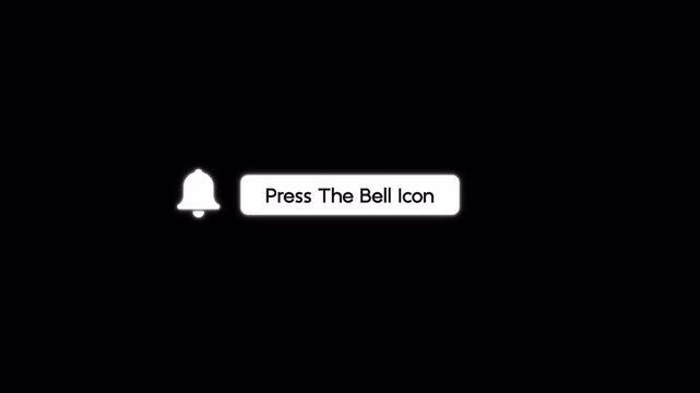 Notification Bell Animation with Cursor Click on Transparent Background