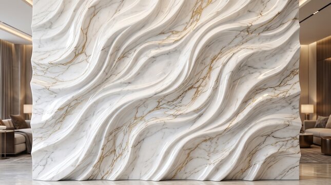 3d wall panel marble wall art textured wall decor wave wall panel white marble texture gold vein marble luxury wall finish interior wall design modern wall cladding
