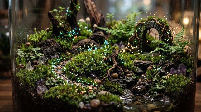 terrarium glass jar terrarium moss terrarium miniature ecosystem fairy garden enchanted forest decor biopit closed terrarium open terrarium desktop terrarium miniature landscape