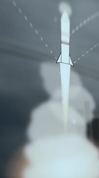 vertical interceptor missile launch sequence animation