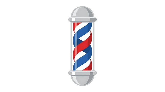 Modern flat vector barber pole sign isolated on white