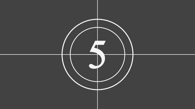 10 seconds old film countdown animation with white background. Countdown movie from 10 to 1 number.on Black Background and features 4k Animation video