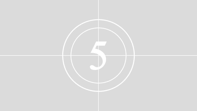 10 seconds old film countdown animation with white background. Countdown movie from 10 to 1 number.on Black Background and features 4k Animation video