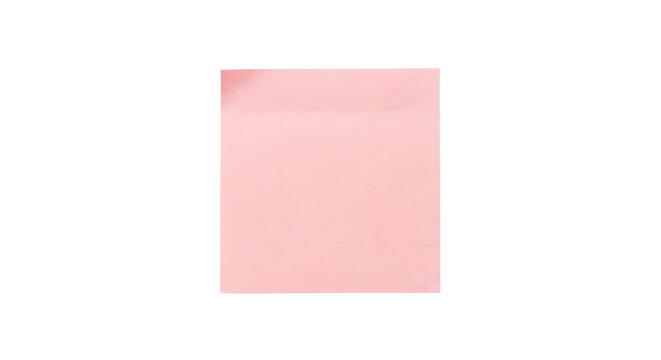 Blank pastel pink square sticky note mockup
