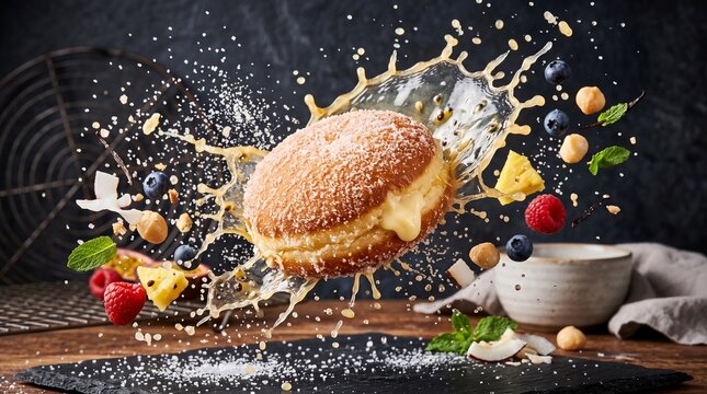 Malasadas doughnuts with splashi