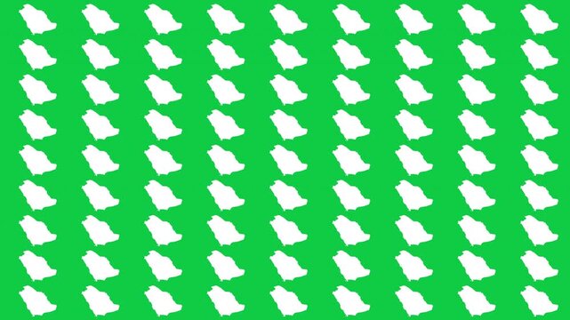 Saudi Arabia map pattern scrolling perfect 15 second loop with green background