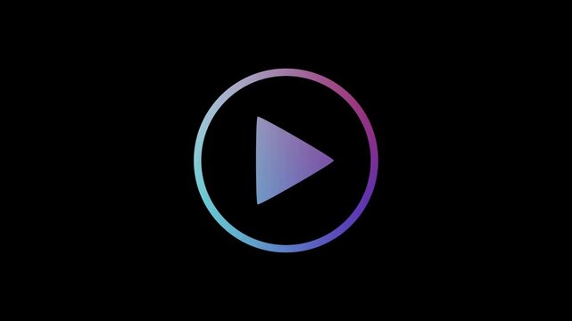 plays button icon animation. Simple white play button icon animation on black background