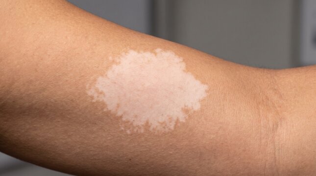 Nevus Depigmentosus Congenital Hypopigmented Birthmark Realistic Clinical Dermatology Close Up Photograph
