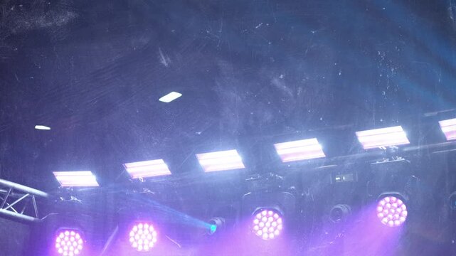 Scenic Lights With Animated Grunge Texture Illuminate The Music Concert Stage