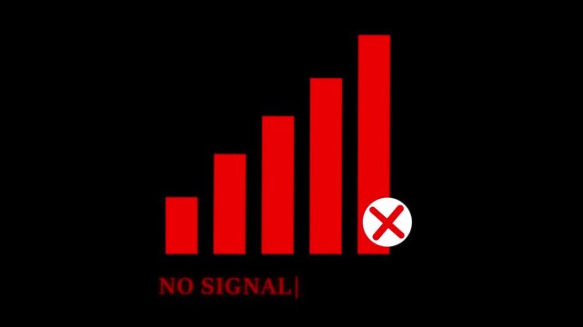 Connectivity signal lost icon animation inside digital disconnection communication disruption issue animation icon signal lost inimation