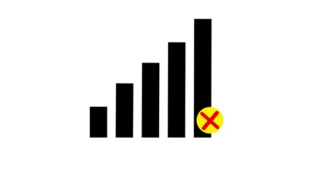 Connectivity signal lost icon animation inside digital disconnection communication disruption issue animation icon signal lost inimation
