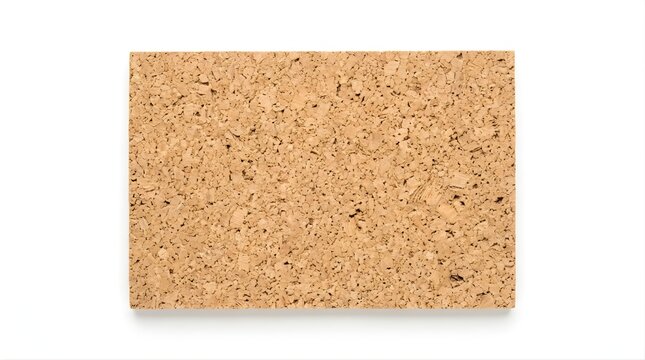 Rectangular cork board texture isolated on a white background
