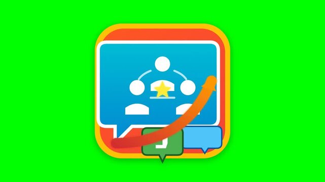 Group collaboration icon displays a central star within a nested bubble layout and a diagonal orange accent line for professional teamwork visualization.