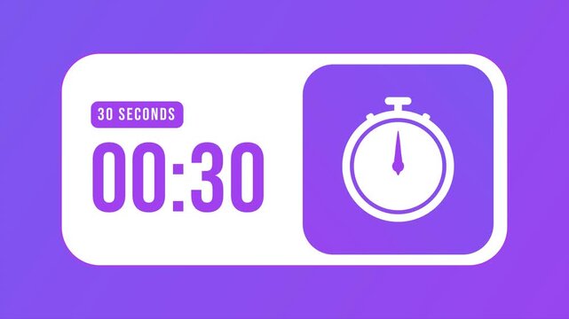 Modern Countdown Timer 30 Seconds in 4K