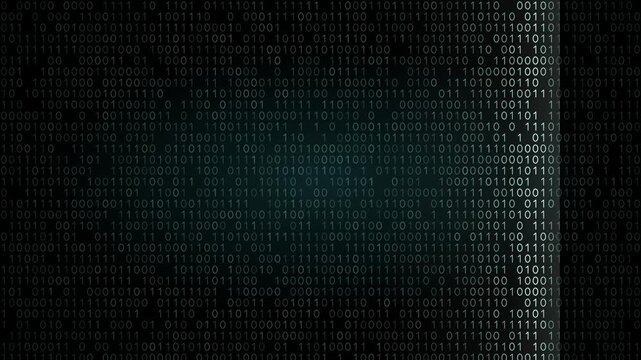 A mesmerizing binary field scan sweep featuring a dynamic glow at the center with varying shades of teal and green, showcasing a rhythmic movement of digits against a dark background, perfect for