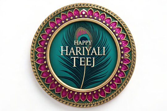 Decorative round badge celebrating monsoon festival with elegant typography.