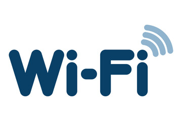 Wi-Fiの文字と電波マークのアイコン © eto itosawa