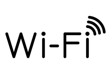Wi-Fiの文字と電波マークのアイコン © eto itosawa