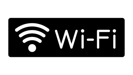 Wi-Fiの文字と電波マークのアイコン © eto itosawa