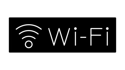 Wi-Fiの文字と電波マークのアイコン © eto itosawa