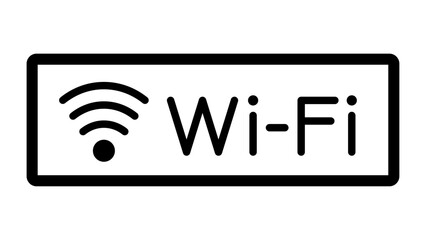 Wi-Fiの文字と電波マークのアイコン © eto itosawa