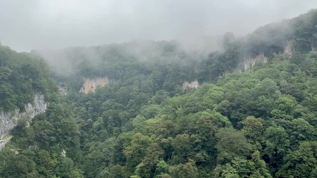 Beautiful scenery of Okatse Canyon in Georgia