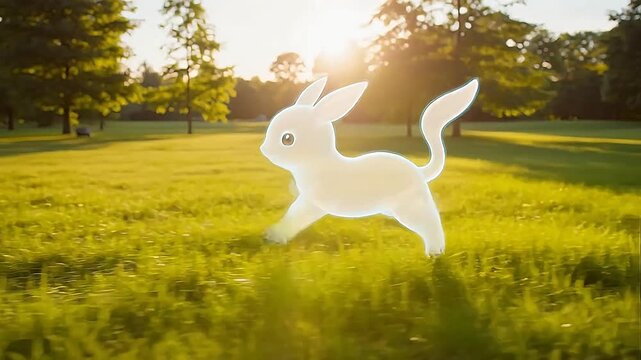 Augmented Reality Pokemon Leaping Through Grass
