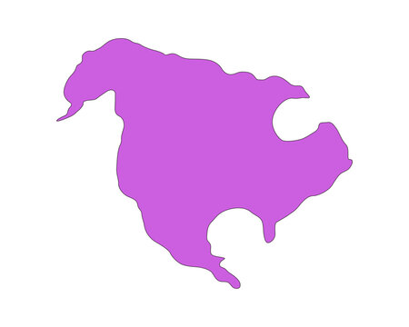 North America continent map silhouette 2D cartoon clip art. Educational geography. USA, Canada and Mexico landmass. Location territory isolated flat vector element on white. Spot illustration