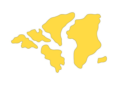 Canadian Arctic Archipelago and Greenland 2D cartoon clip art. Northernmost islands. Fictional map creation. Fragmented landmass isolated flat vector element on white background. Spot illustration