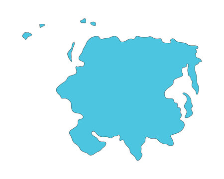 Asia continent map silhouette 2D cartoon clip art. Simplified shape of Asian landmass. Countries border. World geography isolated flat vector element on white background. Spot illustration