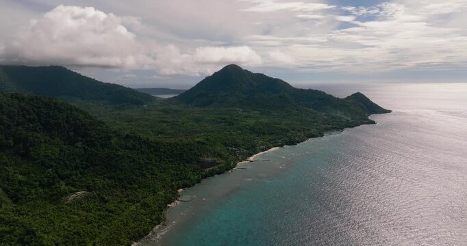 Weh island with jungle and blue sea. Aceh, Indonesia.