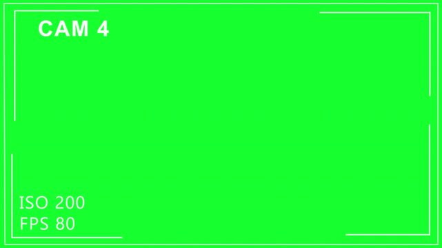 Display of the main monitor CAM 4 of the video surveillance system on transparent background, This is a Surveillance CCTV monitoring screen template. 4K    video with alpha channel.