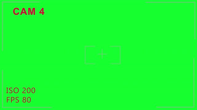 Display of the main monitor CAM 4 of the video surveillance system on transparent background, This is a Surveillance CCTV monitoring screen template. 4K    video with alpha channel.