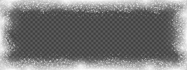 Obraz premium Frosted snow and ice window border overlay