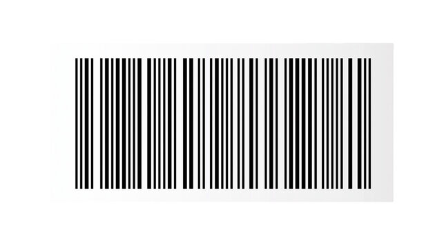 Black and white barcode pattern, isolated on transparent background