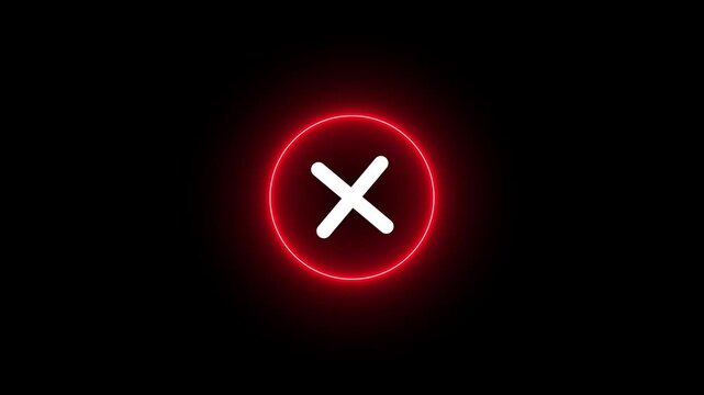 White cross icon on a red circular background, representing error, failure, and incorrect verification.