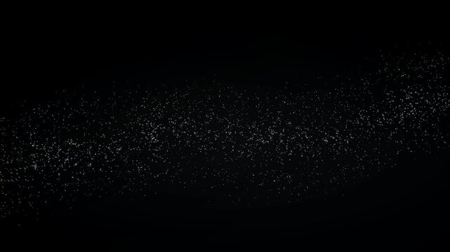 Silver platinum micro particle flow on black