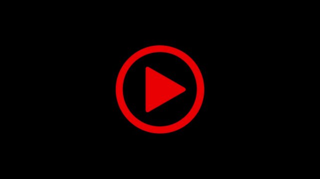 pause icon animation glowing media player control pause button neon circle animation Minimalist video play button icon on a black background