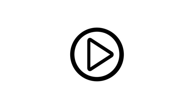 pause icon animation glowing media player control pause button neon circle animation Minimalist video play button icon on a white background