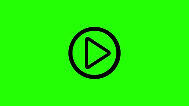 pause icon animation glowing media player control pause button neon circle animation Minimalist video play button icon on a green background