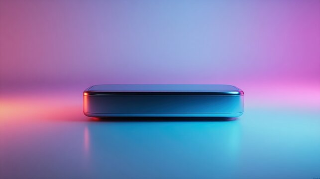 gloss. Sleek rectangular device with glossy finish, minimalist aesthetic on gradient backdrop. product launch decks, UI/UX mockups, designed for product launches and innovation pitches.
