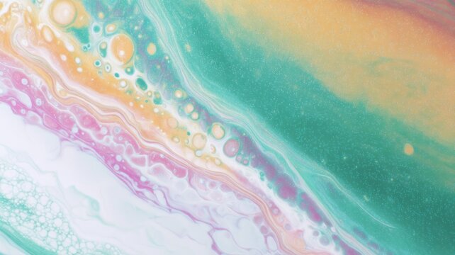 Vibrant abstract swirls in pink and aqua tones. Artificial intelligence image