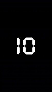 digital countdown 15 seconds animation with 4k