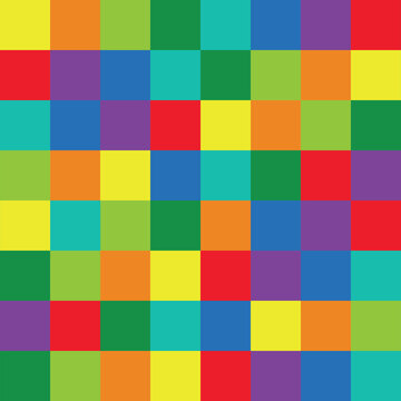 Bright colorful seamless geometric pattern with abstract pinwheel shapes. Retro 80s kaleidoscope vector background and trendy children textile print set for funny kids fabric and wrapping paper.