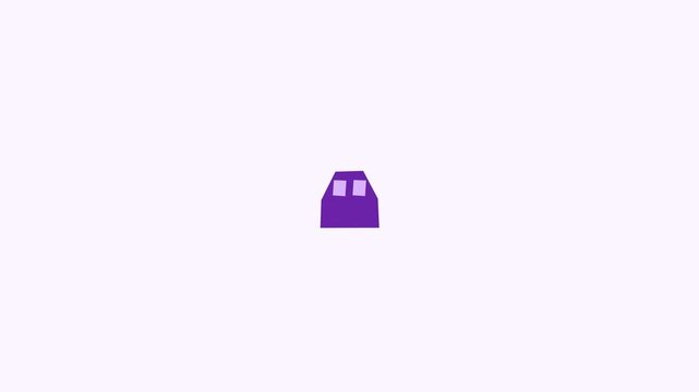 Minimalist Purple House Icon Animation on White Background.