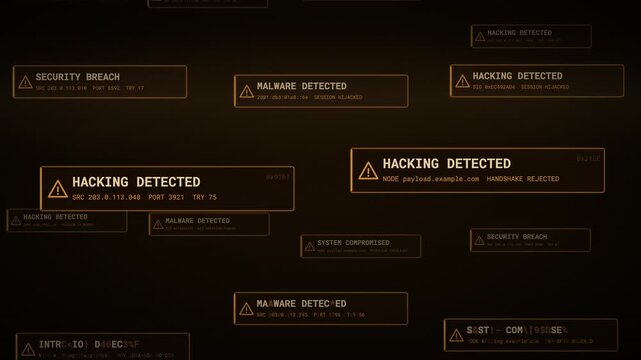 Hacking detected notifications rising and decoding from glitch