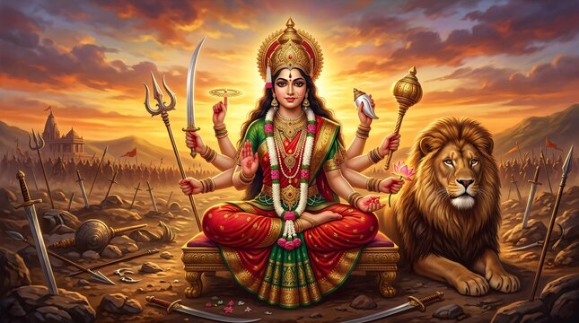 Durga maa goddess hinduism devi shakti india divine power hindu festival navratri