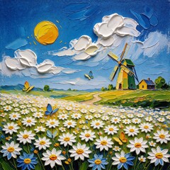 Obraz premium landscape with flowers