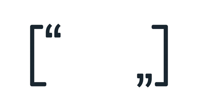 Dark blue quotation marks and brackets, isolated on transparent background