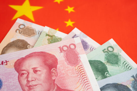China yuan banknote money, investment economy business and banking.